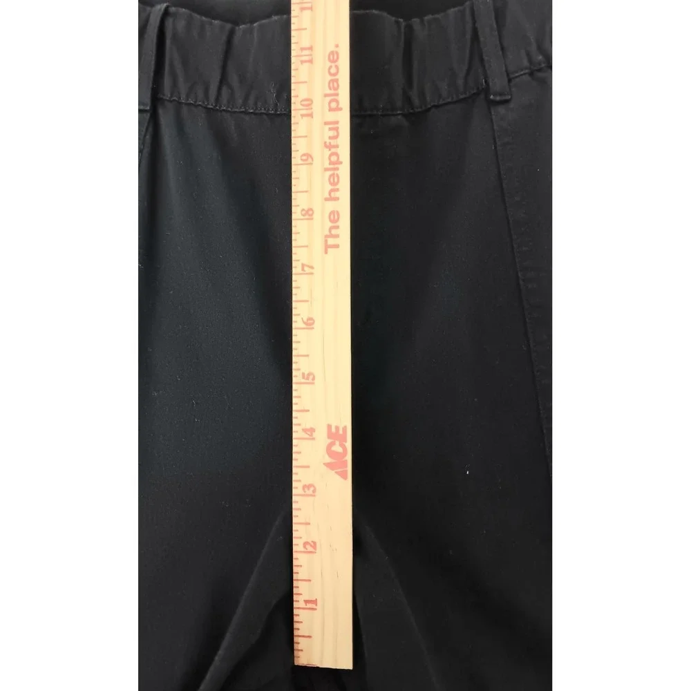 AnyBody‎ Pants Women's Size L All-Stretch Twill Wide Leg Cropped Black Pre-owned